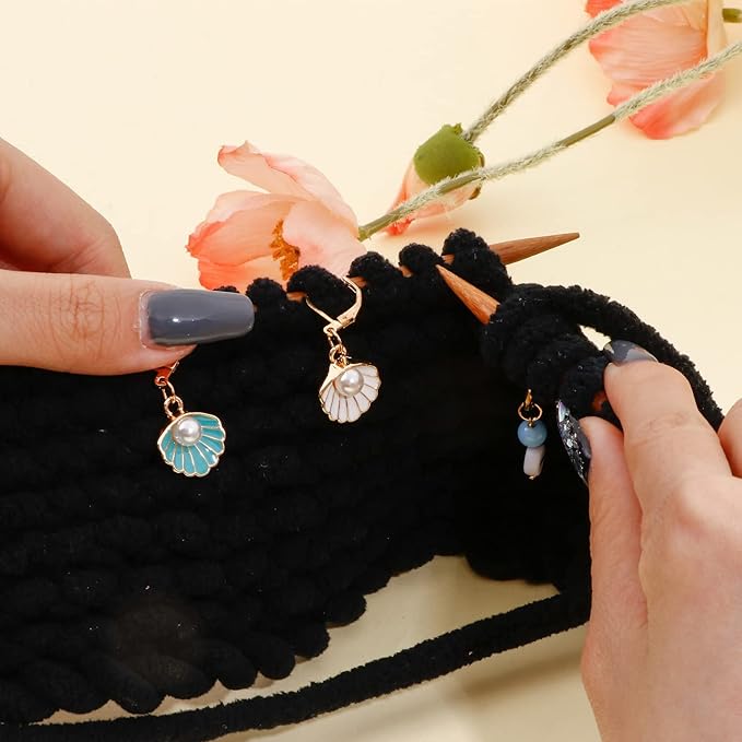 DoreenBeads Stitch Markers for Crocheting and Knitting, Alloy Enamel Crochet Marker Crochet Gifts for Knitting Weaving Sewing Accessories Quilting Jewelry Making