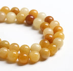 10MM 36PCS Natural Stone Yellow Jade Loose Beads for Jewelry Making DIY Bracelet 1 Strand