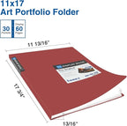Sooez Art Portfolios 11"x17", Large Portfolio Folder with 30 Pockets & Black Inner Sheets, Display 60 Pages, 11 x 17 Presentation Book for Artwork Storage, Binder with Plastic Sleeves for Artist