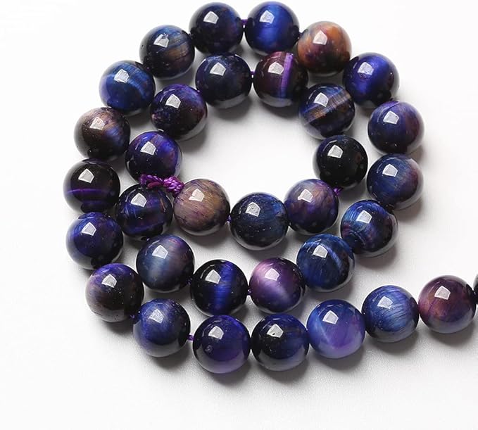 48pcs 8mm AAA Natural Tiger Eye Stone Beads Gemstone Round Spacer Loose Beads for Jewelry Making DIY Bracelet,Necklace