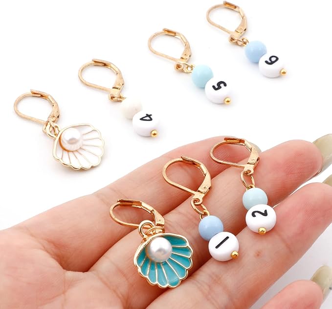 DoreenBeads Stitch Markers for Crocheting and Knitting, Alloy Enamel Crochet Marker Crochet Gifts for Knitting Weaving Sewing Accessories Quilting Jewelry Making