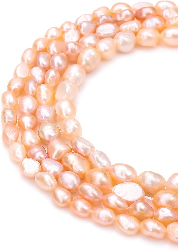 Natural Pearl Beads 6-7mm Pink Freshwater Cultured Loose Gemstone Beads for DIY Jewelry Making 13.8''/Strand