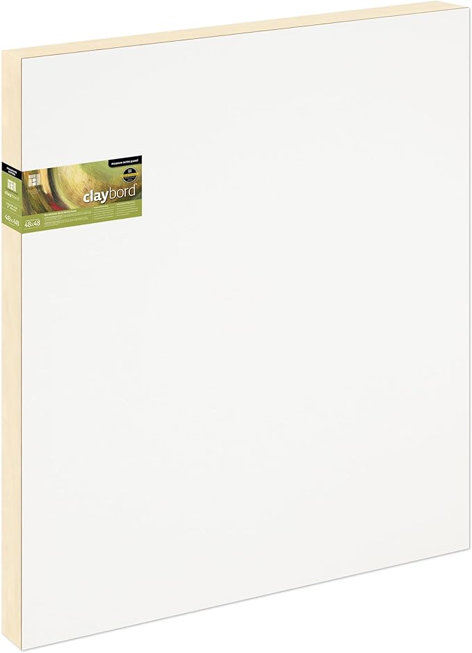 Ampersand Art Supply Wood Painting Panel: Museum Series Claybord, 48" x 48", 2" Cradled Profile