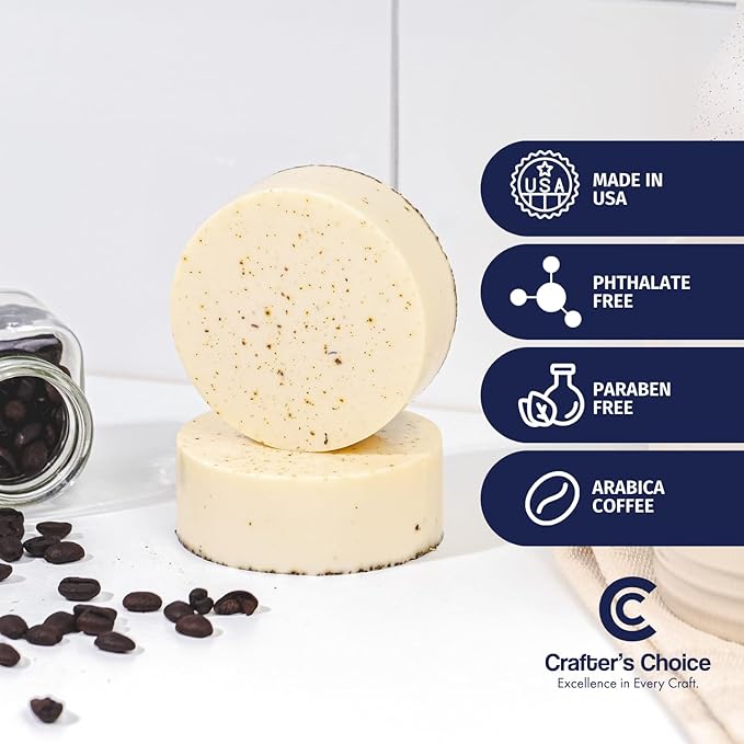 Crafter's Choice Premium Glycerin Melt and Pour Soap Base for Soap Making and DIY Crafting Projects, 2LB Block (Coffee House)