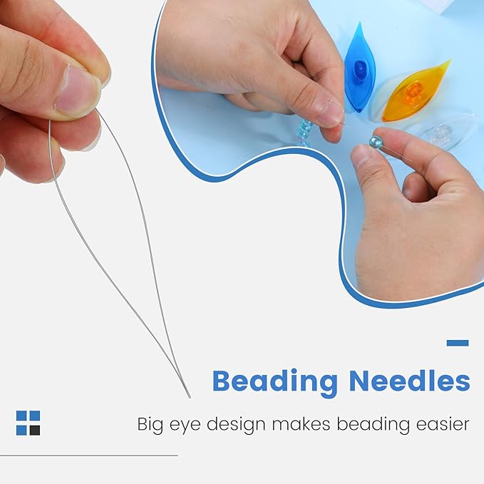 BUTUZE Tatting Shuttle Kit, 15 PCS Plastic Shuttle Set with Crochet Hooks and Beading Needles, Big Eye needles for DIY Craft Tool