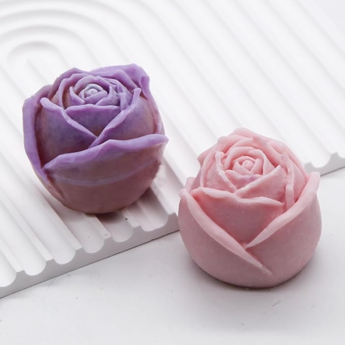 EuTengHao Silicone Candle Molds Set for Candle Making with Candle Wicks, 3D Silicone Mold for Soy Wax, Soap, Cake, Dessert DIY Scented Candle Craft Making