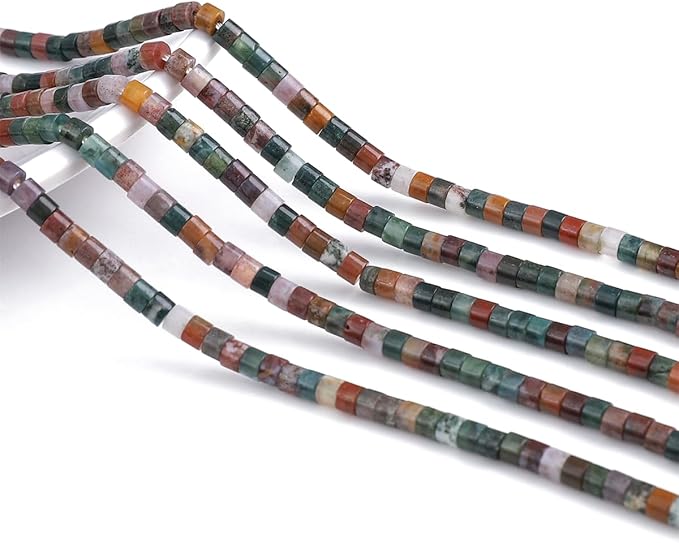 Natural Indian Agate Spacer Beads Caps Flat Round Loose Beads for Beading Jewelry Making 3mmx2mm 38cm