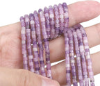 Natural Light Amethyst Spacer Beads Caps Flat Round Loose Beads for Beading Jewelry Making 3mmx2mm 38cm