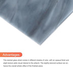 MECCANIXITY Stained Glass Sheet Mosaic Tile 3.9 Inch x 3.9 Inch Grey Color Stained Glass Sheets for Crafts DIY, Art Project