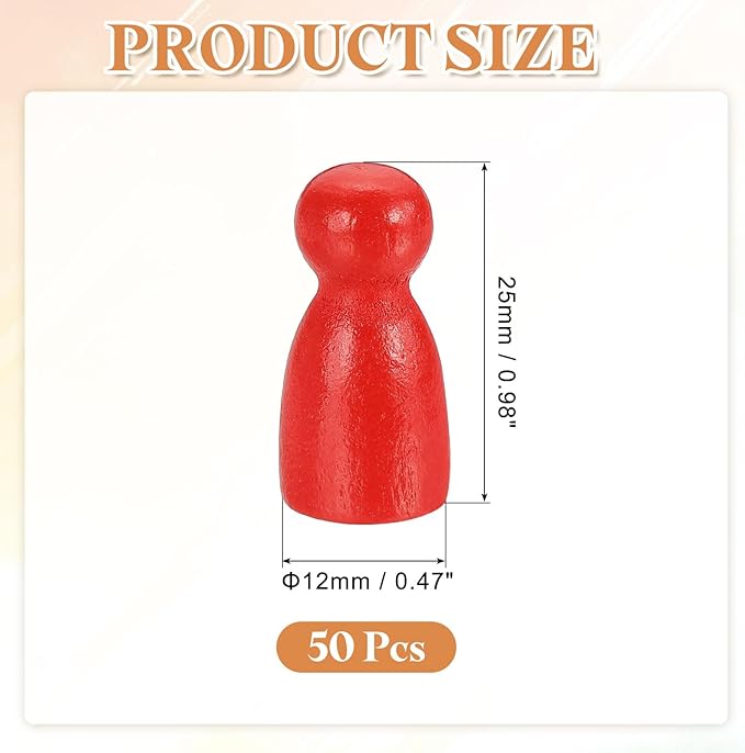 uxcell 50Pcs Wood Peg Dolls Unfinished, 1" x 1/2" Natural Wooden Blank Family Figures Peg Dolls Body for Painting, Decoration, Craft Art Projects, Red