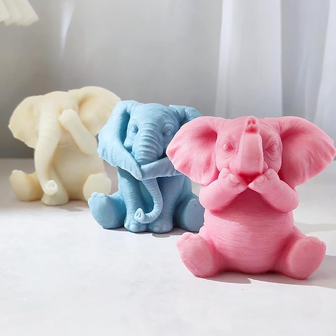 Elephant Animal Resin Casting Mold - 3D Silicone Mold for Candle Making & Home Decor