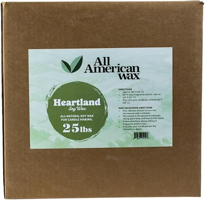 All American Wax Soy Wax Flakes – 25 lb Bag | Natural Soy Wax for Candle Making | Clean Burning, Easy to Melt, Great Scent Throw | DIY Candle Supplies