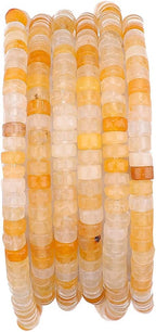 Natural Yellow Jade Spacer Beads Caps Loose Semi Gemstone for Beading Jewelry Making 4mmx2mm 38cm