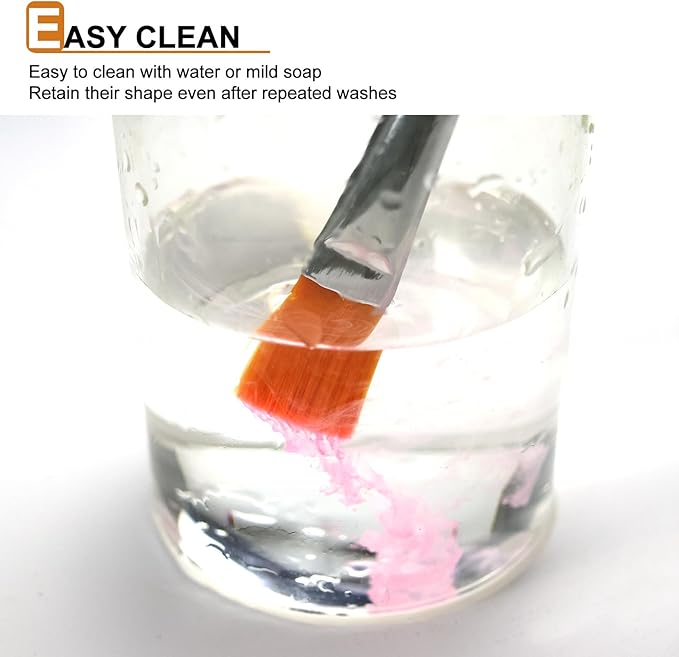 1/2 inch Flat Paint Brushes for Acrylic Painting,40-Pack Small Paint Brushes Bulk with Wooden Handle for Acrylic, Watercolor, Oil, Crafts, Face Body Art