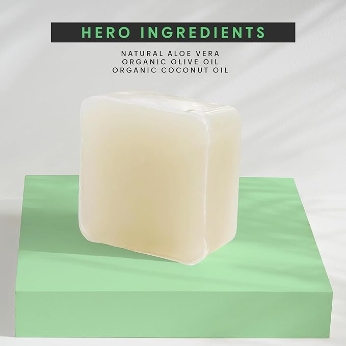 5Lb Aloe Soap Base - Melt and Pour Soap Making Supplies - SLS/SLES Free, No Palm Oil, Natural with Organic Aloe Vera - Rich in Antioxidants, Hydrating, Perfect for Handmade Projects