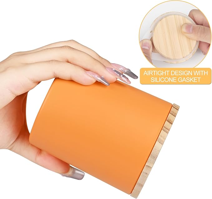 10 OZ Thick Candle Jars for Making Candles 15 Pcs, Empty Jars with Wood Lids for Candle Making, Sample Container, Fall