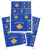 World Seven Continents Most Country Kosovo Flag Stickers Different Sizes Sticker (Blue Kosovo)