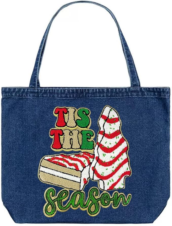 Christmas Tree Iron on Patches Chenille Embroidery Sew on Stickers Xmas Tree Applique for DIY Crafts T Shirt Clothing Jackets Backpacks Jeans Party Decorations Accessories