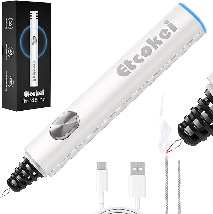 Rechargeable Thread Burner for Jewelry Making - Cordless Thread Zapper & Cautery Pen for Beading, Bracelet Making, Leather Craft, Sewing & Stringing Projects (Replacement Tip Not Included)