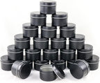 EricX Light Candle Tin 24 Piece, 4 oz, for Candle Making, Black
