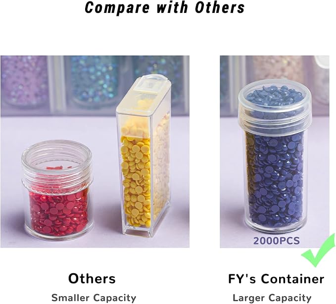 forever young Diamond Painting Storage Containers, 6 Pack 360 Grids Bead Organizer with Labels, Bead Organizers and Storage for Diamond Art Accessories and Tools Box