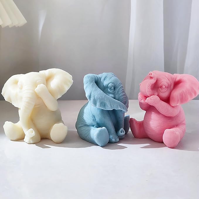 Elephant Molds Elephant CandleResin Mold - Resin Casting Silicone Molds for Home Decor & Candle Making Wave Spiral Mold
