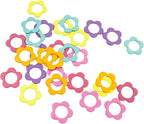 Wonafa 50Pcs Flower Metal Stitch Markers,Metal Colorful Crochet Stitch Markers,with Storage Box for Crocheting Clothing Tag DIY Craft Project (Flower-50Pcs)