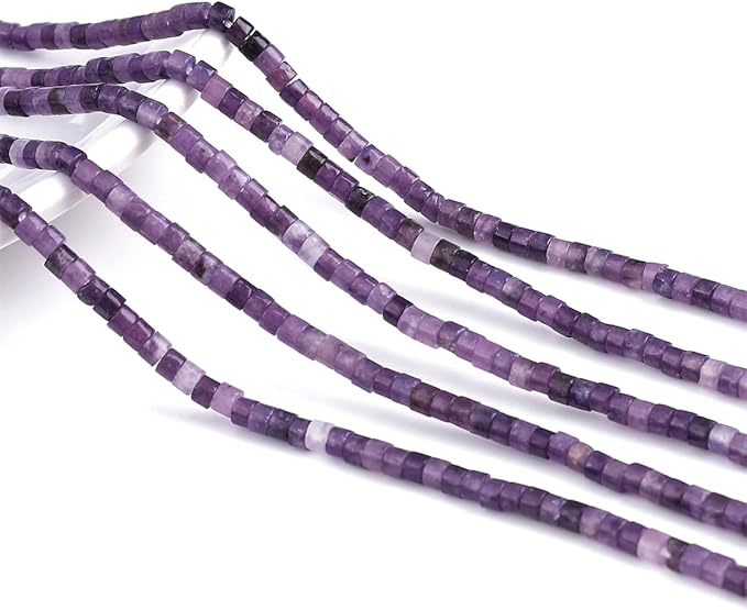 Natural Amethyst Spacer Beads Caps Flat Round Loose Beads for Beading Jewelry Making 3mmx2mm 38cm