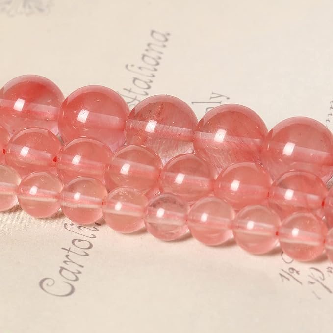 60pcs 6mm Natural Stone Beads Watermelon Crystal Beads Crystal Gemstone for Jewelry Making, DIY Bracelet Necklace