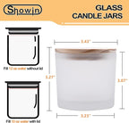 12 OZ Thick Candle Jars for Making Candles 12 Pcs, Empty Jars with Wood Lids for Spice Jars, Sample Container, Frosted White