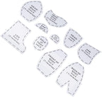 Keenso 10pcs Memory Bear Sewing Patterns Template,Bear Sewing Template Set for Sewing (L 15inch)