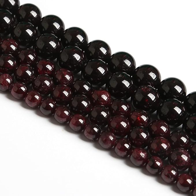 10MM 36PCS Natural Garnet Gemstone Loose Beads for Jewelry Making DIY Bracelet Crystal 1 Strand
