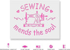 Sewing Mends The Soul Stencil - Quilt Stencil, Easy-to-Use for Stylish DIY Decor Projects, Sewing Mends Stencil