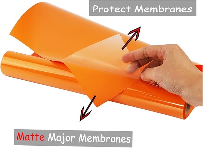 Guangyintong Heat Transfer Vinyl Orange HTV Rolls, 12" x 12ft Iron on Vinyl for T-Shirts, Matte Surface HTV for All Cutter Machine Easy to Cut & Weed for Heat Vinyl DIY Design