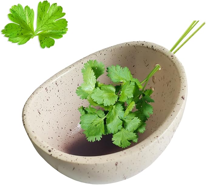 Pottery Herb Stripper Bowl -2025 New Handmade Ceramic Tool for Kale, Beets, Herbs - Ideal for Homesteading & Kitchen, Durable (White Glaze)