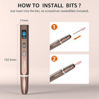 Gekeey Electric Engraving Pen, Cordless Rechargeable Mini Rotary Tool with 42 Bits, Aluminum Body, Variable Speed, Portable Engraver Pen for Metal Wood Glass and Plastic, Brown