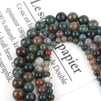 60pcs 6mm Natural Stone Beads Indian Agate Beads Crystal Gemstone for Jewelry Making, DIY Bracelet Necklace