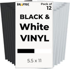 Black and White Permanent Vinyl for Cricut Joy. Adhesive Vinyl [12 Pack, 5.5x12 Inch]. White and Black Sheets for DIY Outdoor Stickers and Decal.