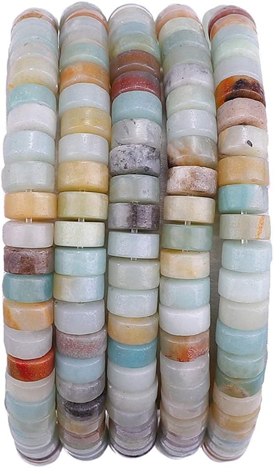 Natural Amazonite Spacer Beads Caps Loose Semi Gemstone for Beading Jewelry Making 6mmx3mm 38cm