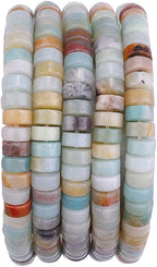 Natural Amazonite Spacer Beads Caps Loose Semi Gemstone for Beading Jewelry Making 6mmx3mm 38cm