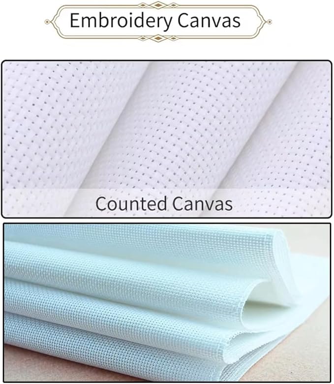 Threadhaven Counted Cross-Stitch Kit 14CT Aida Fabric with Threads, Needles & Guide | Animal Sewing Pattern Embroidery Kit for Adults | Premium DIY Craft Kit- Koi 3 14.1''×14.1''