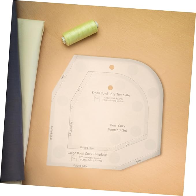 EXCEART Acrylic Sewing Template Ruler for Quilting and Patchwork with Bowl Cozy Pattern Lightweight Durable Acrylic for Home and Craft Use 3 Sizes