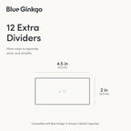 BLUE GINKGO 12 Dividers - Compatible with Large 12-Drawer Storage Cabinet (12-Pack) - Clear