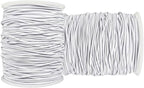 Stretchy String for Bracelets, 2 Rolls 1 mm Sturdy Elastic String Elastic Cord for Jewelry Making, Necklaces, Beading (White)