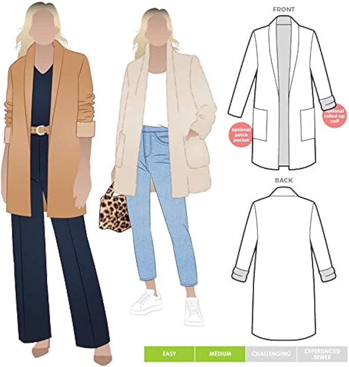 Style Arc Sewing Pattern - Loren Jacket (Sizes 04-16)