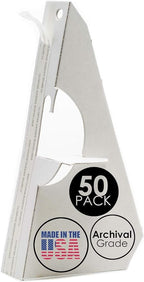 Golden State Art, 7 Inch Self Stick Easel Back, Cardboard Stand, Single Wing, Archival Quality, Display Posters Pictures Brochures, Easy and Fast Application (Pack of 50) White, Made in USA