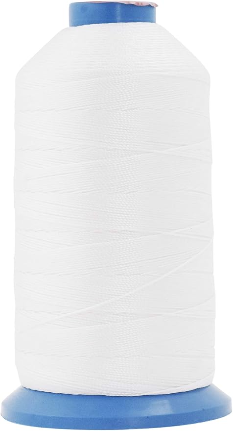 Mandala Crafts Bonded Nylon Thread White Heavy Duty Sewing Threads - 800 YDs Size 207 630D T210 Tex 210 Thread for Leather Jeans Weaving Outdoor Marine Upholstery Threads