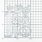 DzIxY Christmas Patchwork Snowman Street Lights Street Signs Metal Cutting Dies for Card Making Kit Embossing Paper Die Cuts Set Scrapbook Stencils Supplies Machine Templates