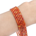 Natural Red Agate Spacer Beads Caps Flat Round Loose Beads for Beading Jewelry Making 3mmx2mm 38cm