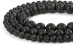 45pcs 8mm Natural Stone Beads Black Lava Beads Energy Crystal Power Gemstone for Jewelry Making, DIY Bracelet Necklace